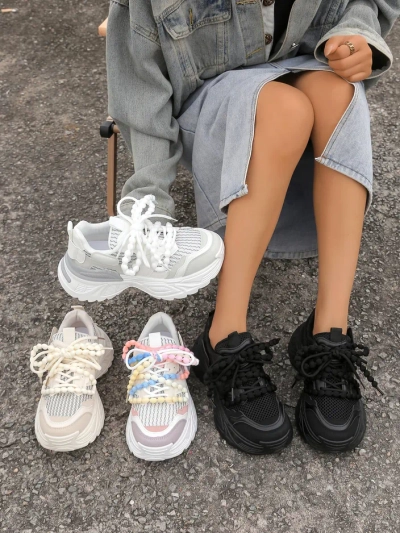 Royalfashion Moteriški sportiniai sneakersai storesniu padu Loness
