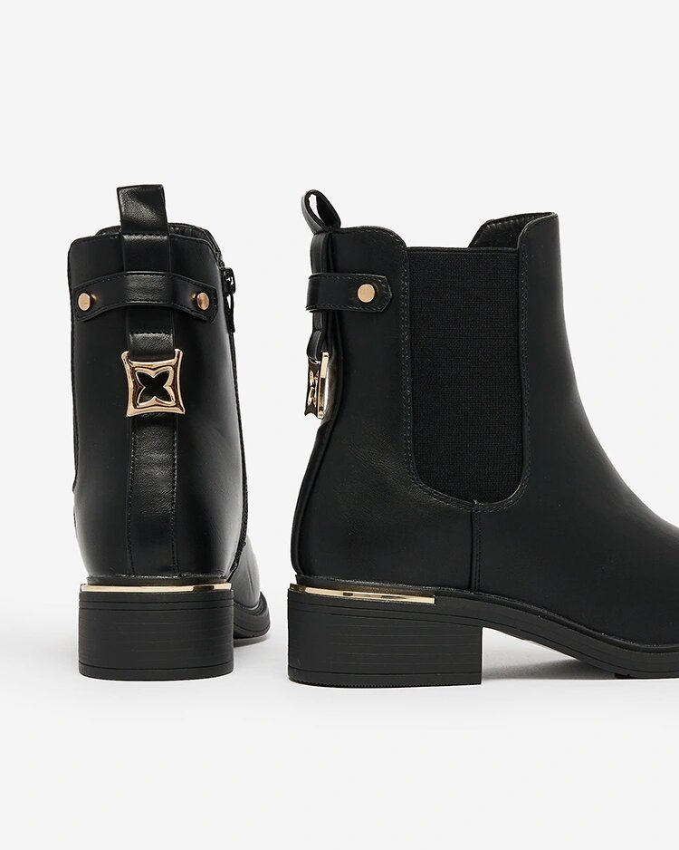 Royalfashion Черные женские сапоги a'la sztyblety из экокожи Frince