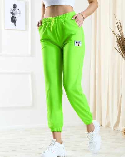 Moteriškos neoninės žalios sportinės kelnės - Apranga