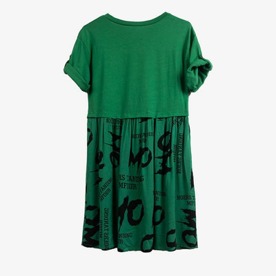 Zielona tunika z podwijanym rękawem - Odzież