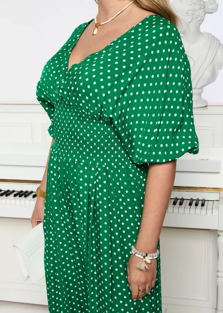 Žalias ilgas moteriškas žirnių kostiumas - Apranga