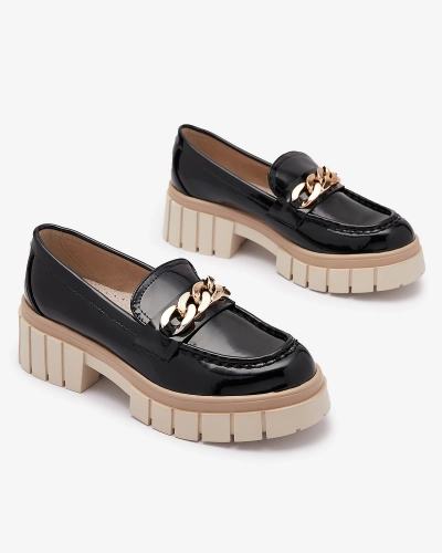 Juodi lakuoti moteriški mokasinai Aquan- Footwear