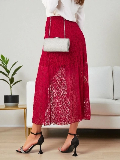 Женская юбка миди от Royalfashion с кружевом