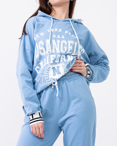 Голубой женский спортивный костюм