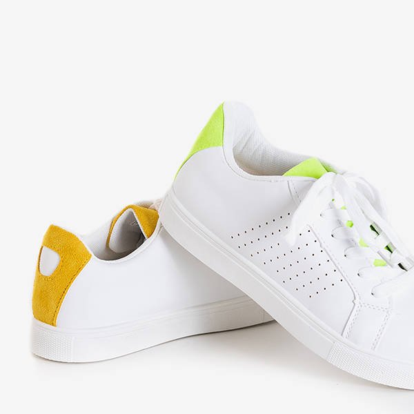 Biało-żółte damskie tenisówki Kaori - Obuwie
