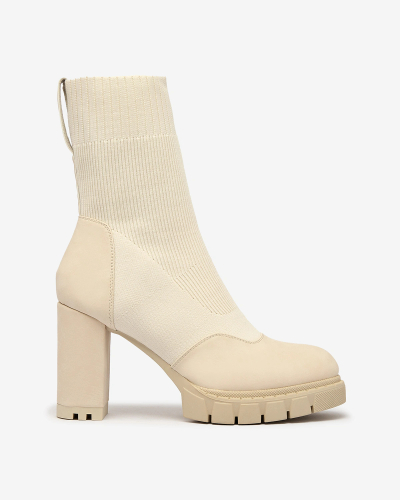 "Royalfashion Cream" moteriški aukštakulniai "Flexi Booties"