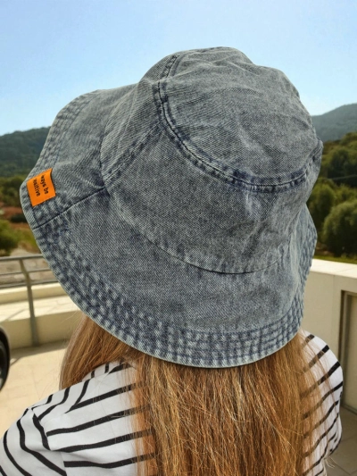 Kapelusz damski Athena Denim Look bucket hat z poliestru, wygodny