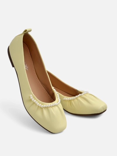 Aurelia Bella Women's Ballerinas in Yellow Eco-Leather