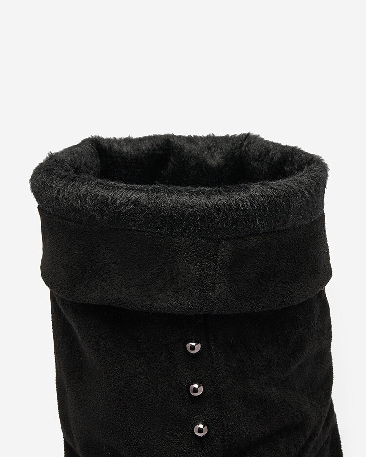 Royalfashion Черные женские сапоги со скрытым якорем Bisadi