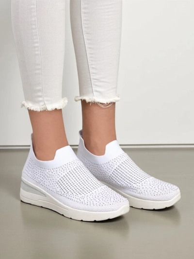 Royalfashion moteriški wedge sportbačiai be užsegimo su kristalais Qelavise
