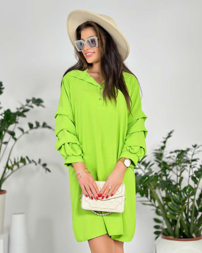 Royalfashion Moteriška oversize suknelė su raukiniais ties rankovėmis