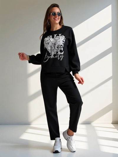 Royalfashion moterų viskozinis rinkinys su spauda