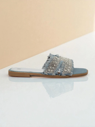 Royalfashion Женские шлёпанцы с камнями CrystalEase