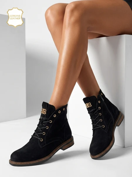 Auliniai batai moterims Aurelia Romano iš natūralios zomšos – rudi, su kailiuku