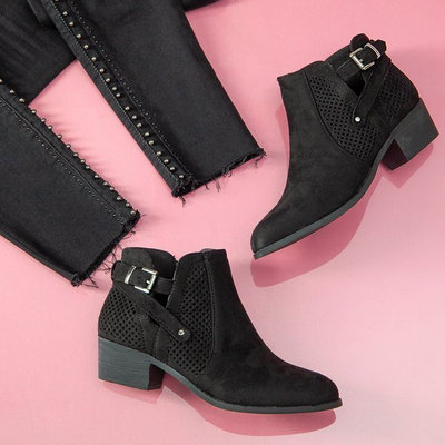 Черные ботинки Chelsea с ажурным узором Black Elegance - Обувь