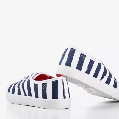 OUTLET Темно-синие женские кроссовки в полоску Seashell - Обувь