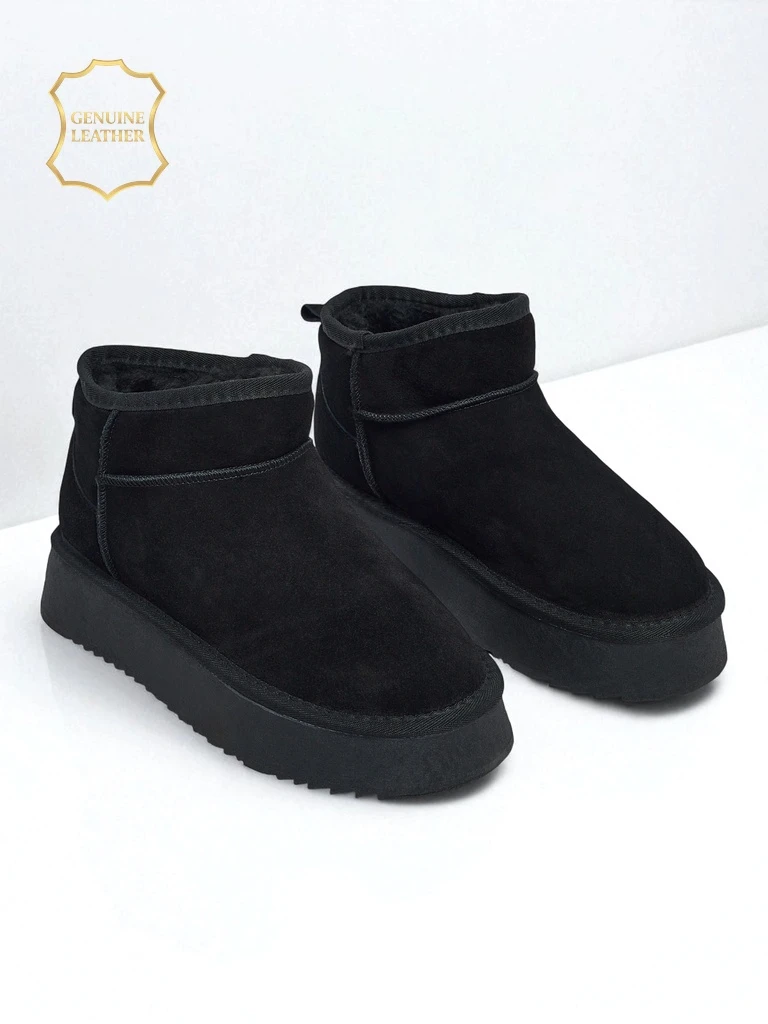 Trumpi a'la sniego batai moterims iš natūralios odos Elunara