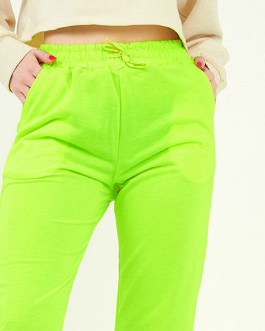 Спортивные штаны неоново-желтого цвета