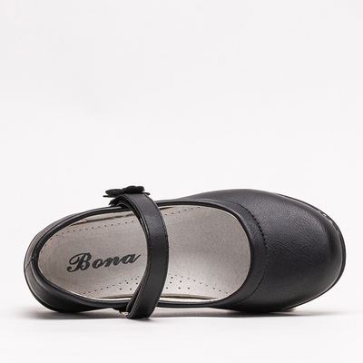 Mergaičių juodi batai iš eko odos Wemal- Avalynė