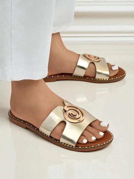 Royalfashion moteriškos šlepetės lygiu padu Glam Bliss