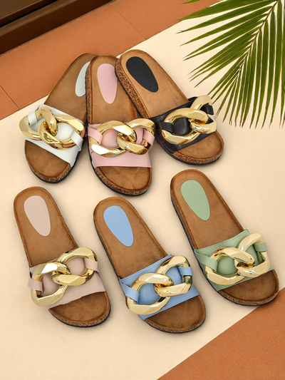 Moteriškos mėlynos šlepetės su Sofig- Footwear dekoracija