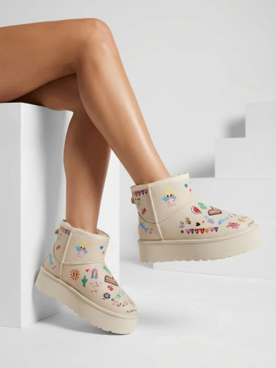 Karališkos mados Trumpos moteriškos snieglės su Hanaga lipdukais