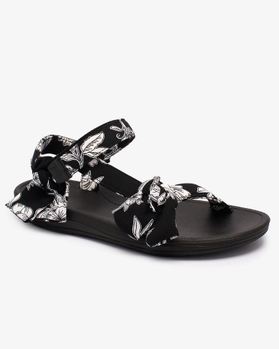 Royalfashion Juodos spalvos moteriški sandalai su spauda Andreti