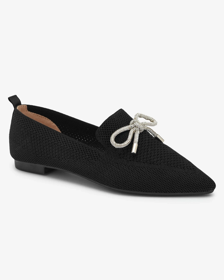 Royalfashion Черные женские балеринки из ткани Faqsa