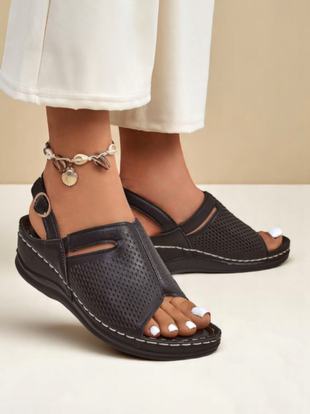 Royalfashion Damskie sandały na niskim koturnie Mira – totalny sztos!