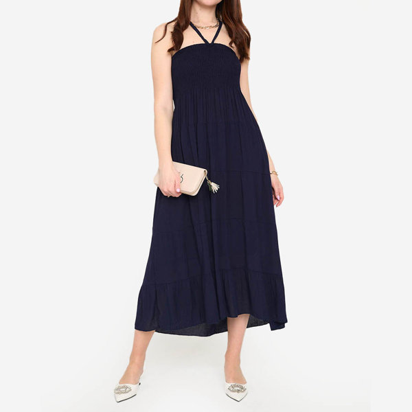 Navy midi suknelė PLUS SIZE - Drabužiai