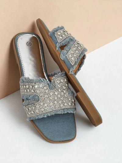 Royalfashion Женские шлёпанцы с камнями CrystalEase