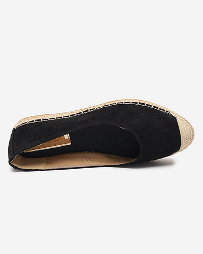 Moteriškos juodos eko-zomšos espadrilės Silina- Batai