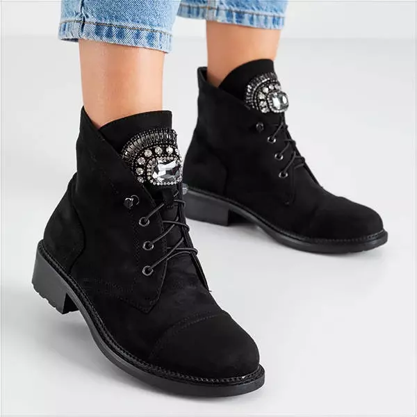 OUTLET Черные замшевые сумки с фианитом Rafia - Обувь