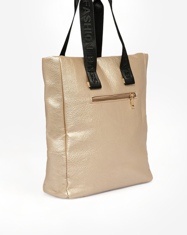 Royalfashion Large Women's Gold Shopper Handbag