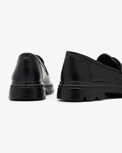 Женские мокасины из экокожи черного цвета Raffiv- Footwear