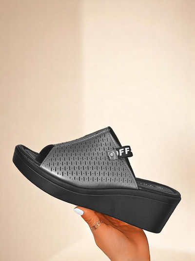 Royalfashion Damskie klapki na koturnie Luna Wedge – totalny sztos!