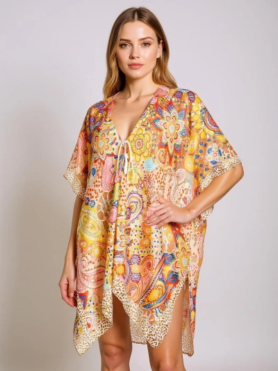 Pareo Afrodyta Royalfashion – kolorowa sukienka plażowa z dekoltem V