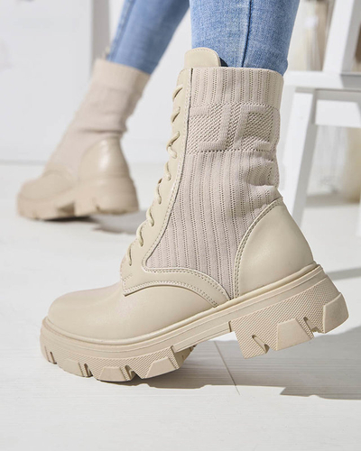 Бежевые женские высокие сапоги a'la bagers Ratica - Обувь