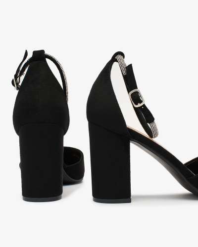 Royalfashion Черные женские туфли с цирконами Britica