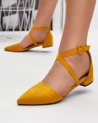 Туфли женские на плоской подошве горчичного цвета Qiumi - Shoes