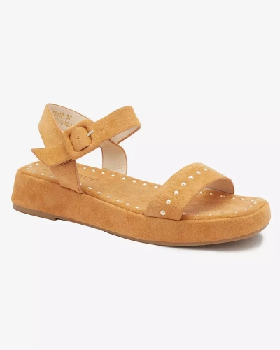 Коричневые женские сандалии со стразами Franssia - Обувь