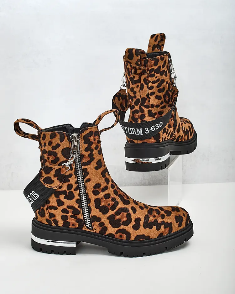 "Royalfashion" Ekologiškos zomšos batai su dirželiu ir užtrauktukais Redmisala