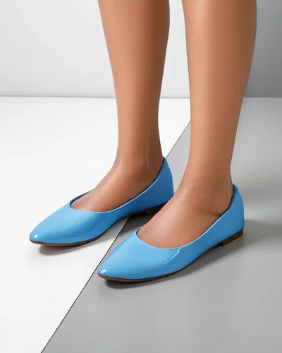 Royalfashion moteriški patentuoti baleto bateliai Aramiese