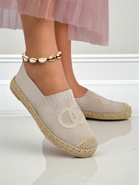 Aurelia Espadryle Royalfashion Beżowe – Płaskie wsuwane buty damskie