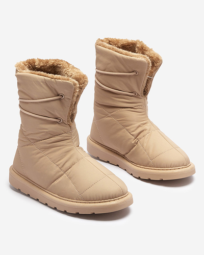 Светло-коричневая женская обувь a'la сноубутсы Amirfu- Footwear