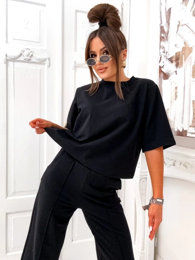 Женский набор Royalfashion из хлопка с расклешенными брюками