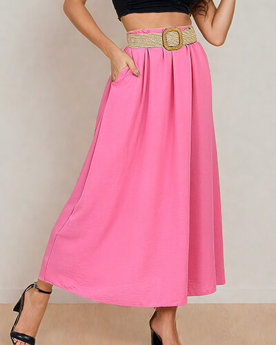 "Royalfashion" Moteriškas midi ilgio sijonas su diržu