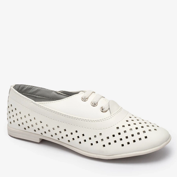 Balti ažūriniai vaikiški mokasinai Janno- Footwear
