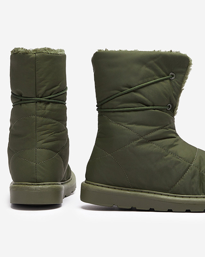 Темно-зеленая женская обувь a'la сноубутсы Amirfu- Footwear