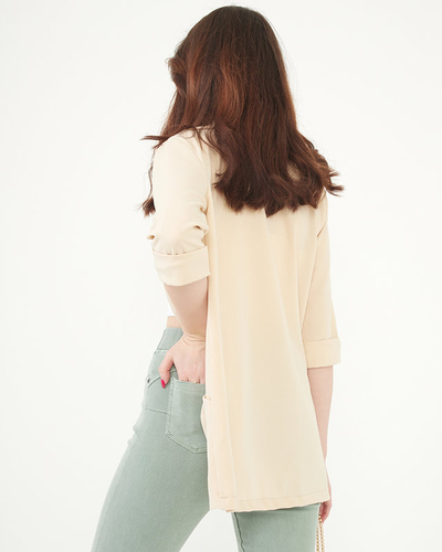 Kreminis moteriškas apsiaustas be užsegimo - Drabužiai